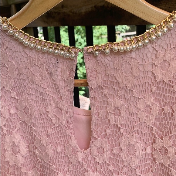 ❤️sale❤️Karl Lagerfeld | Pink Lace overlay Dress - Picture 6 of 6